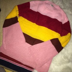 Striped sweater with bell sleeves